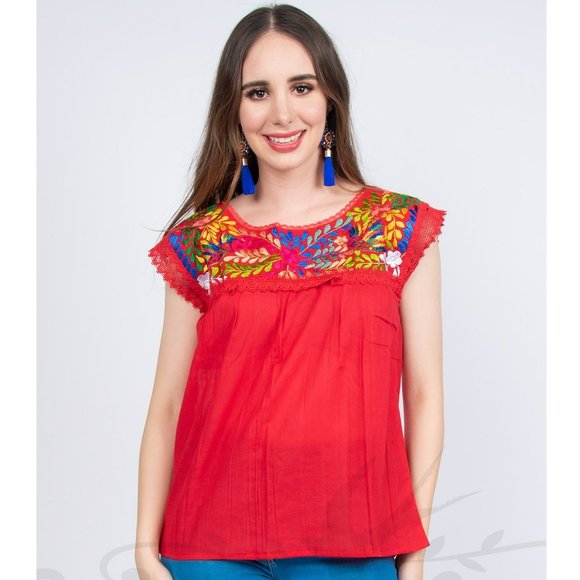 Cielito Lindo Tops - Yaritza Mexican Red Top